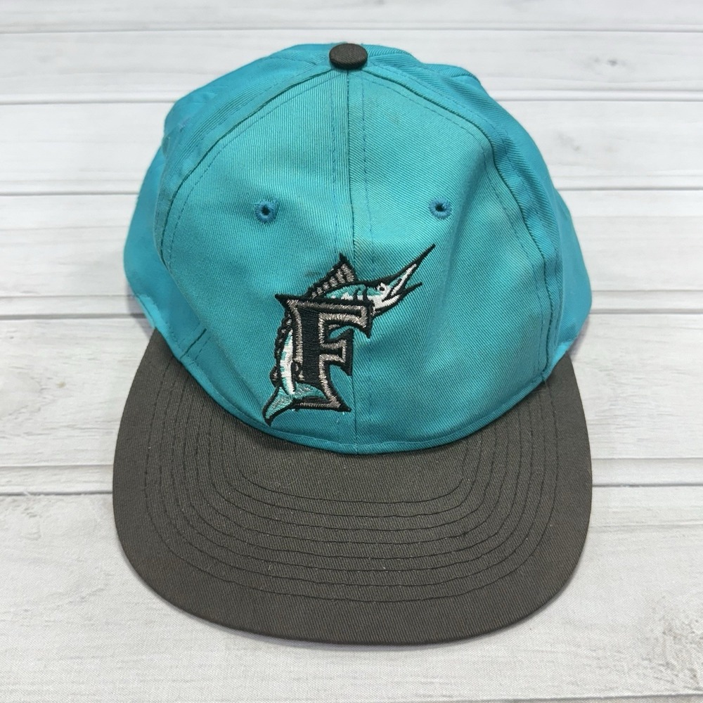 Buffalo Florida Marlins Hat Men OSFA Teal Vintage 90s MLB Snapback Cap